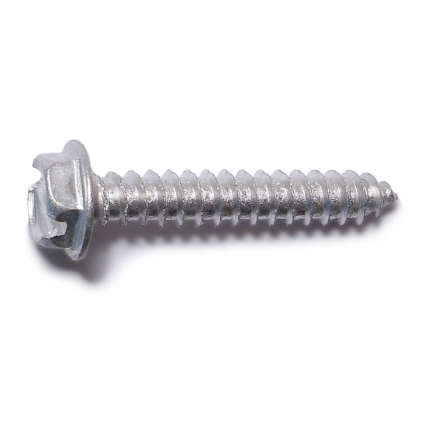 Midwest Fastener Sheet Metal Screw, #8 x 1 in, Aluminum Flange Hex Head Slotted Drive, 100 PK 03372 - main